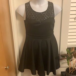 Black Ponte Dress With Geometric Cut-Out